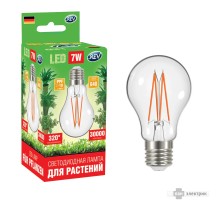 Лампа для растений А60 E27 7W FILAMENT 575-650Нм PPF>10